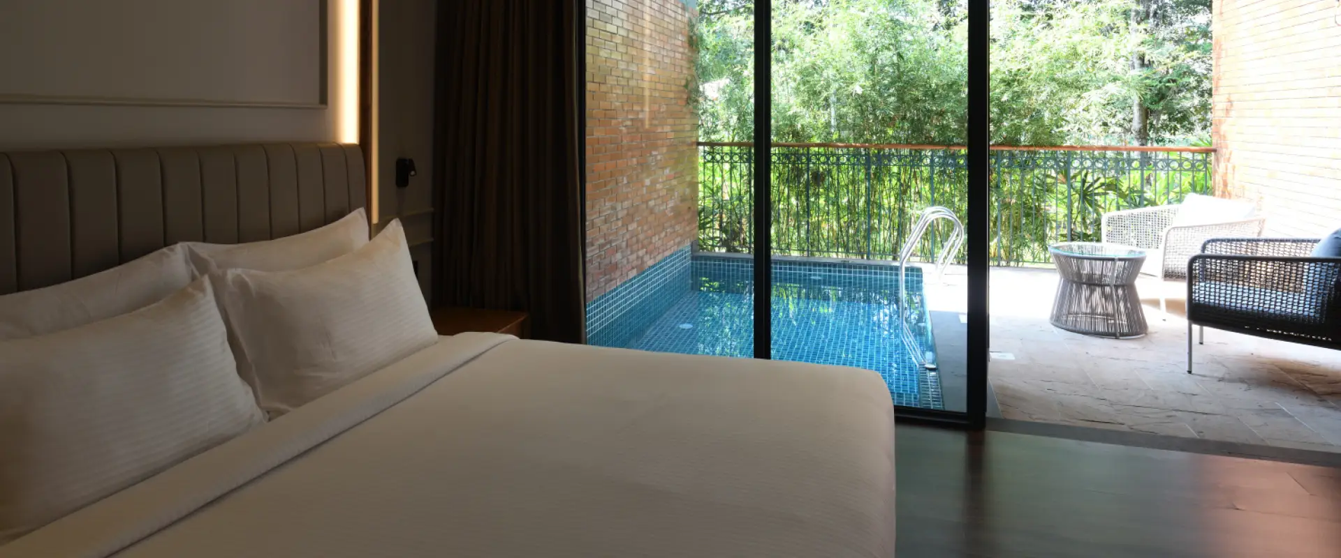 Pool Villas Bedroom at lords 83 Resort Wayanad